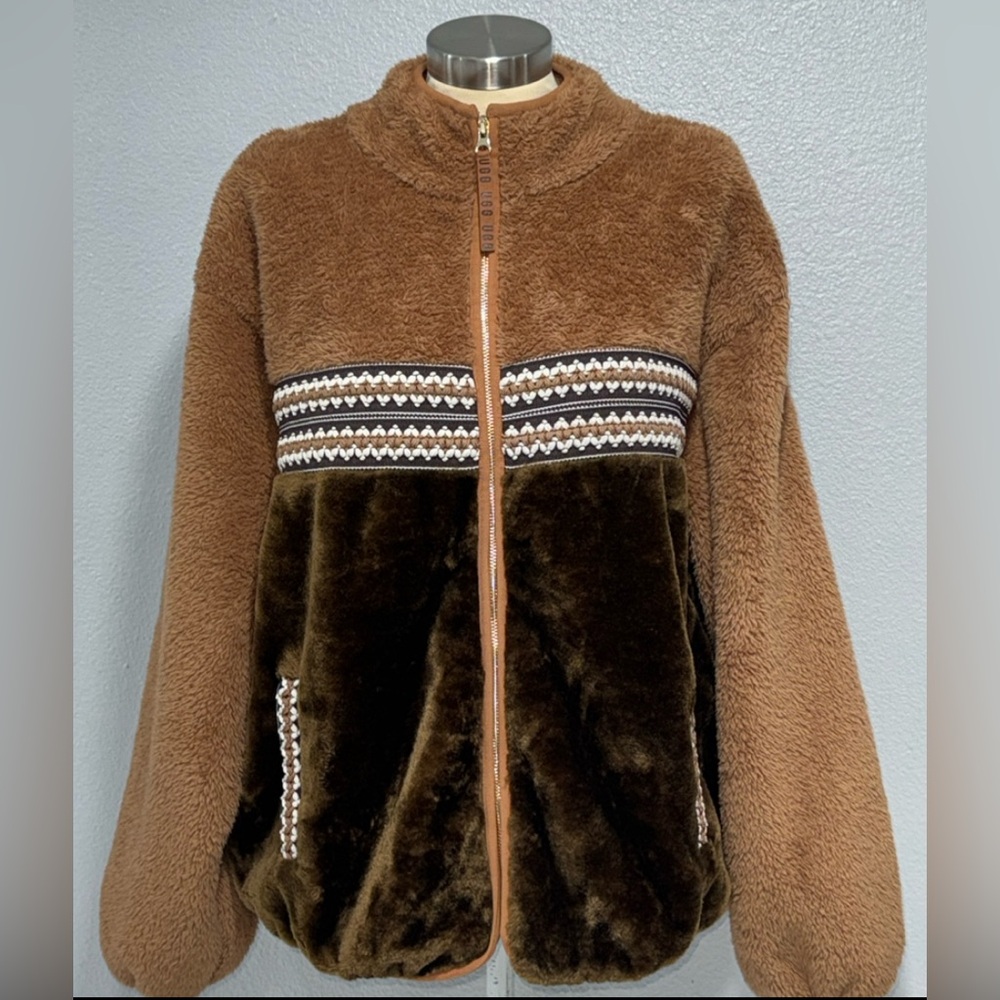 UGG Women's Marlene Sherpa Jacket with Heritage Braid